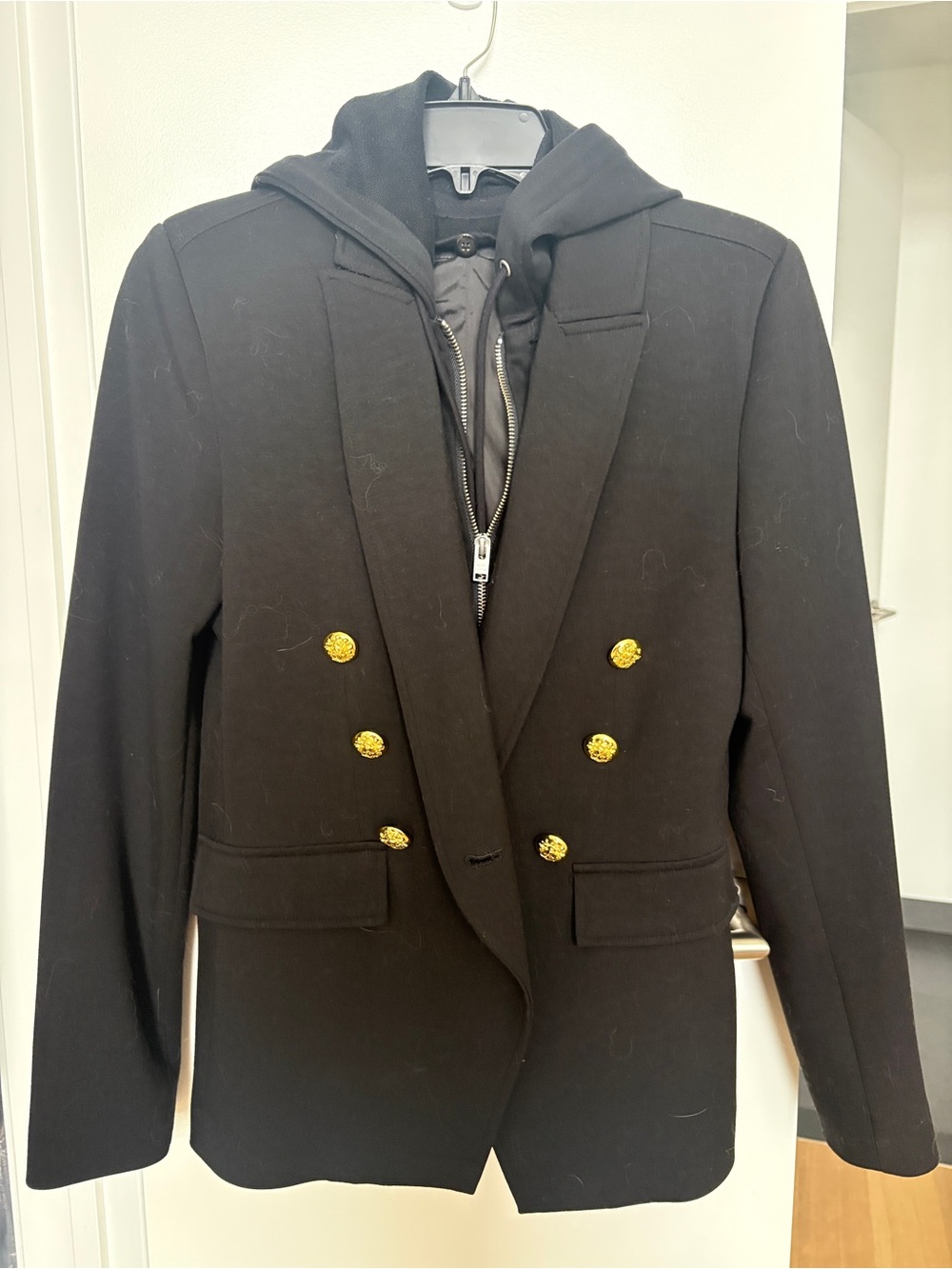 Blu Revival Double Breasted Knit Blazer with removable insert